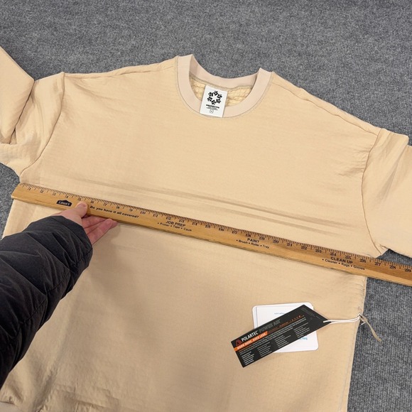 Obermeyer Sweatshirt Mens Large Tan Polartec Explorer Tech Crewneck Off Grid - Picture 8 of 13